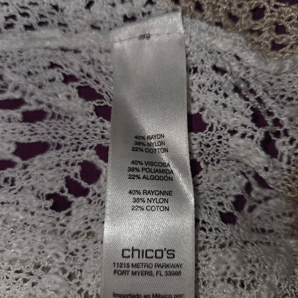 Chico's Open Front Drape Sequin Striped Cardigan … - image 6